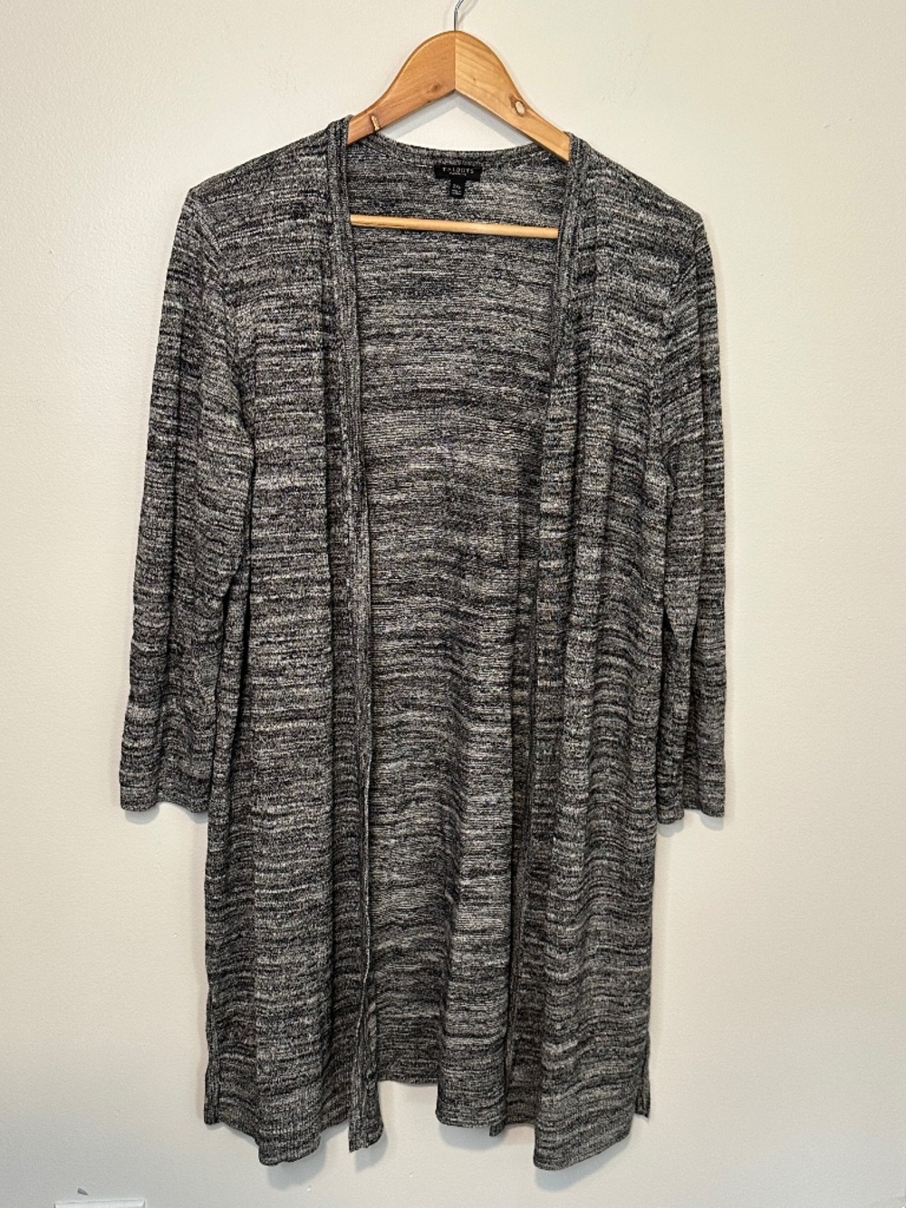 Talbots Back and Grey Open Front Duster Cardigan Size 2Xp